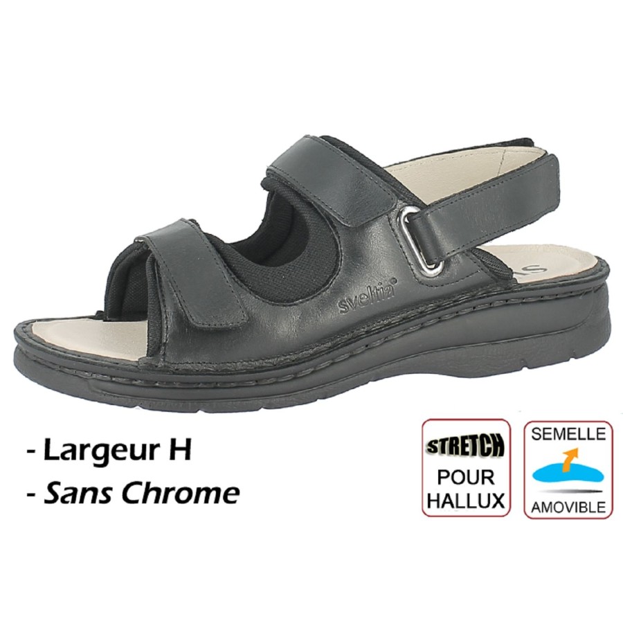 Homme Sveltia | Sveltia Nu Pieds Et Sandales 2310 1 Noir