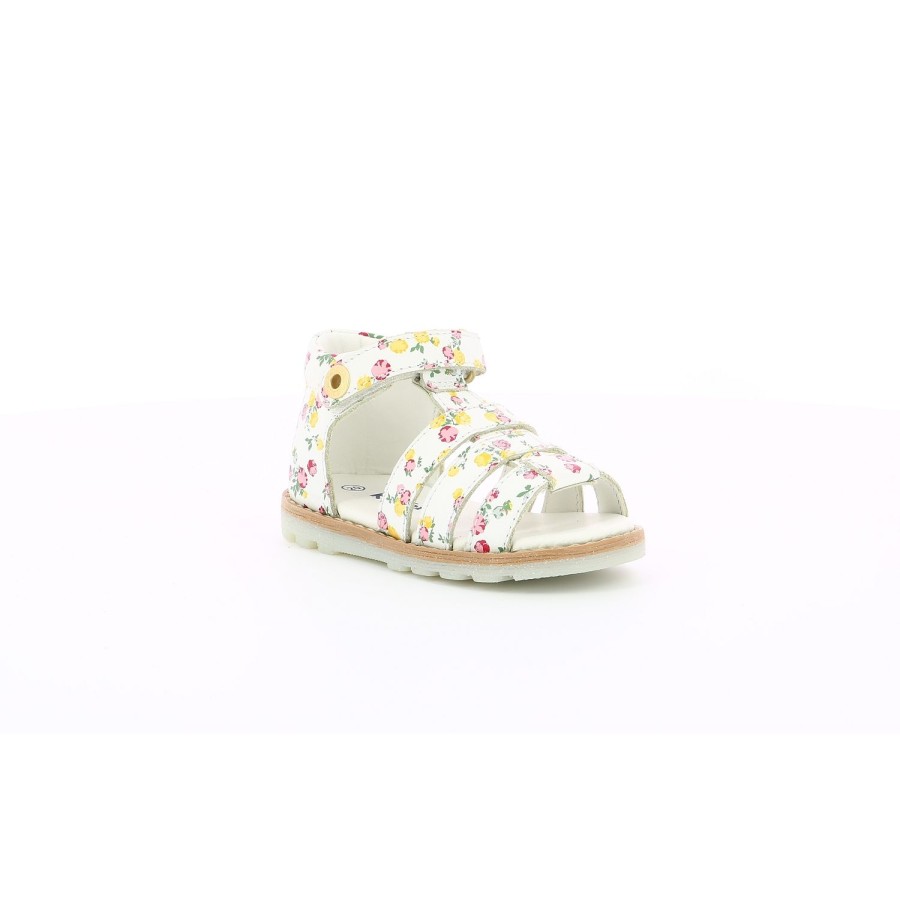 Enfant Kickers Sandales | Kickers Nu Pieds Sandales Noopi Blanc