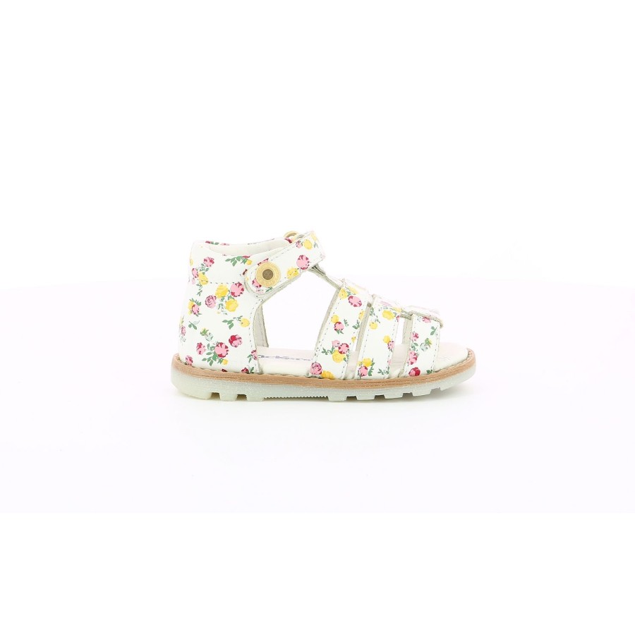 Enfant Kickers Sandales | Kickers Nu Pieds Sandales Noopi Blanc