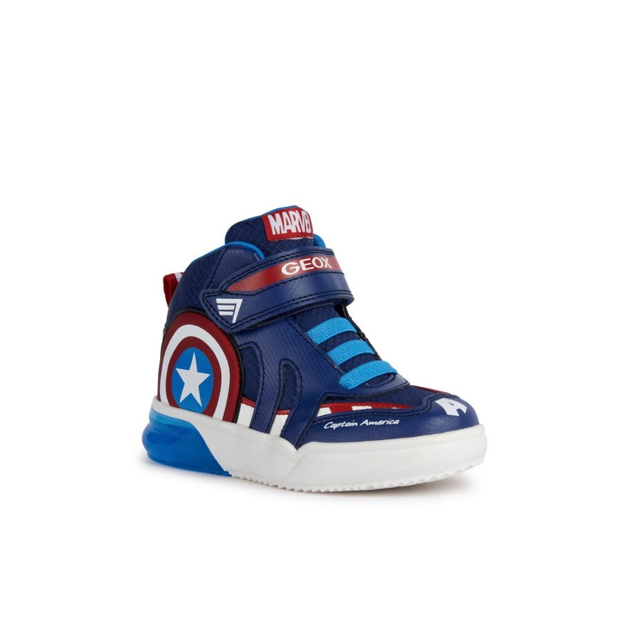 Enfant Geox Baskets | Geox Baskets Et Sneakers J369Yc Marine Multicouleurs