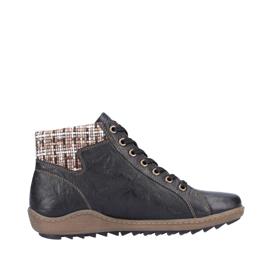 Femme Remonte | Remonte Chaussures A Lacets R1485 01 Noir