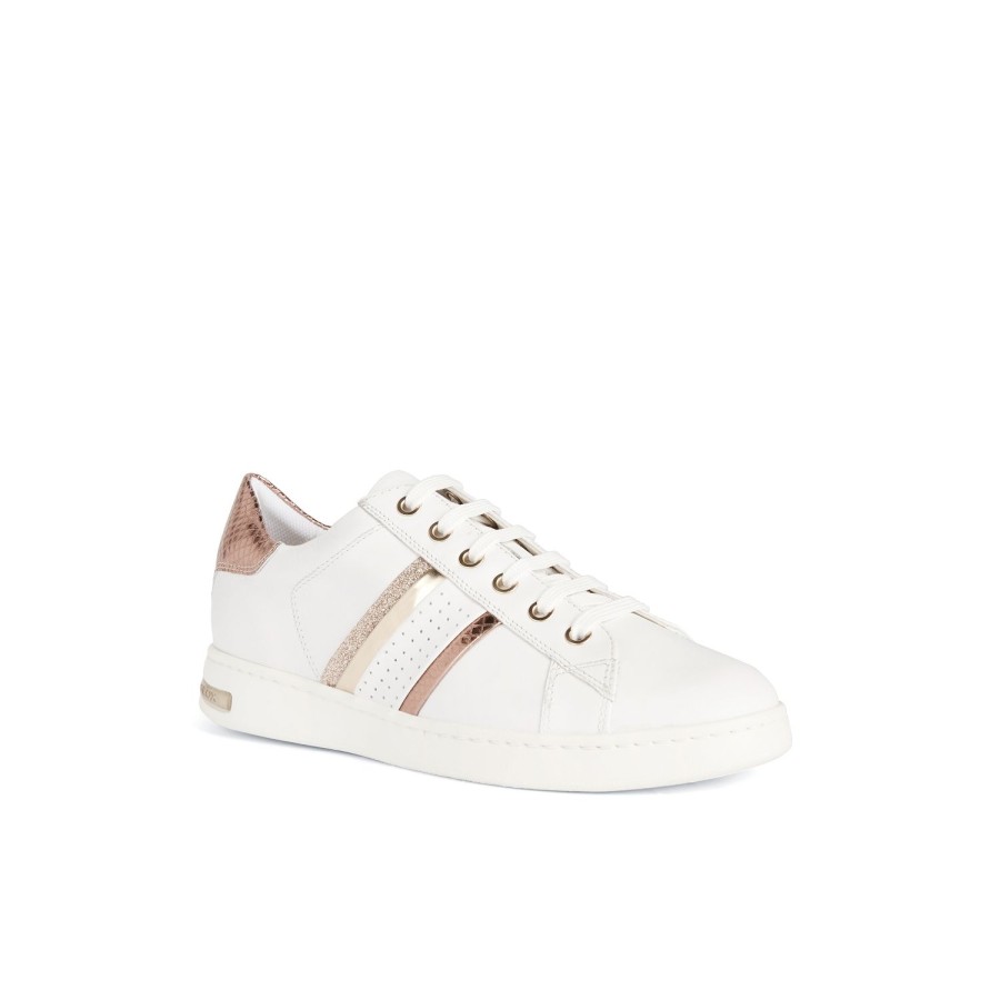 Femme Geox | Geox Baskets D351Bb Blanc Rose