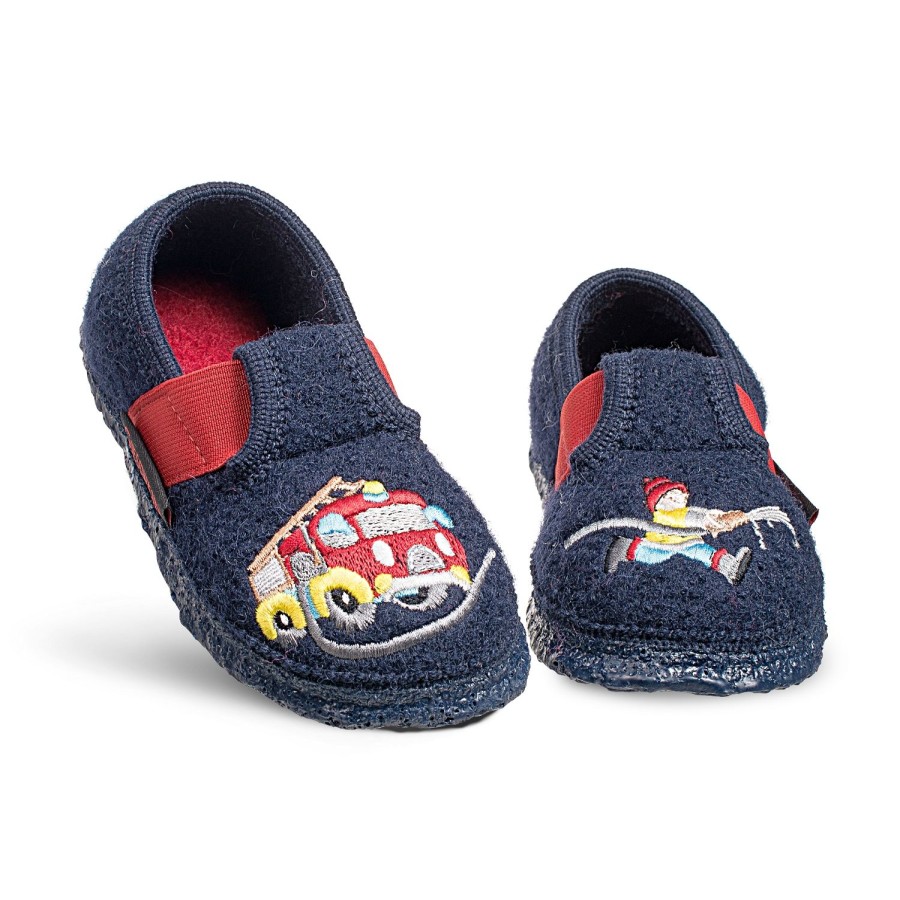 Enfant Giesswein Chaussons | Giesswein Chaussons Trulben Marine