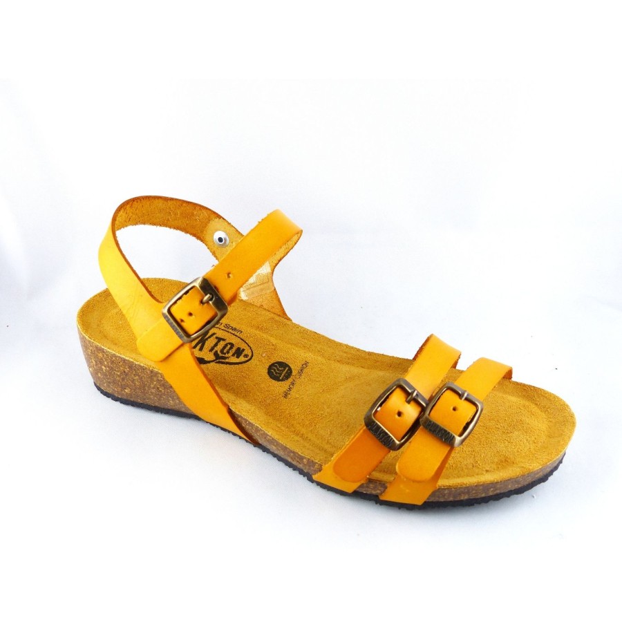 Femme Plakton | Plakton Nu Pieds Sandales Novela Jaune