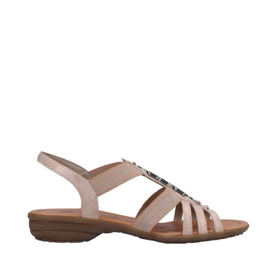 Femme Remonte | Remonte Nu Pieds Sandales R3654 31 Rose Poudre