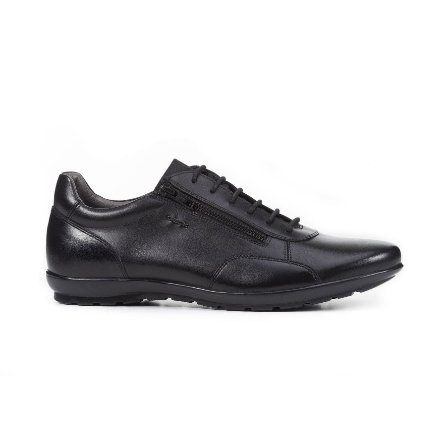 Homme Geox | Geox Chaussures A Lacets U74A5A Noir