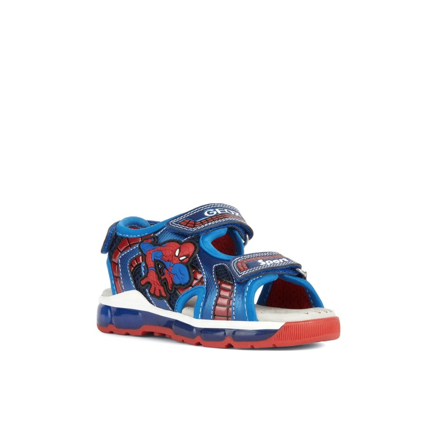 Enfant Geox Sandales | Geox Nu Pieds Sandales J350Qa Bleu Rouge