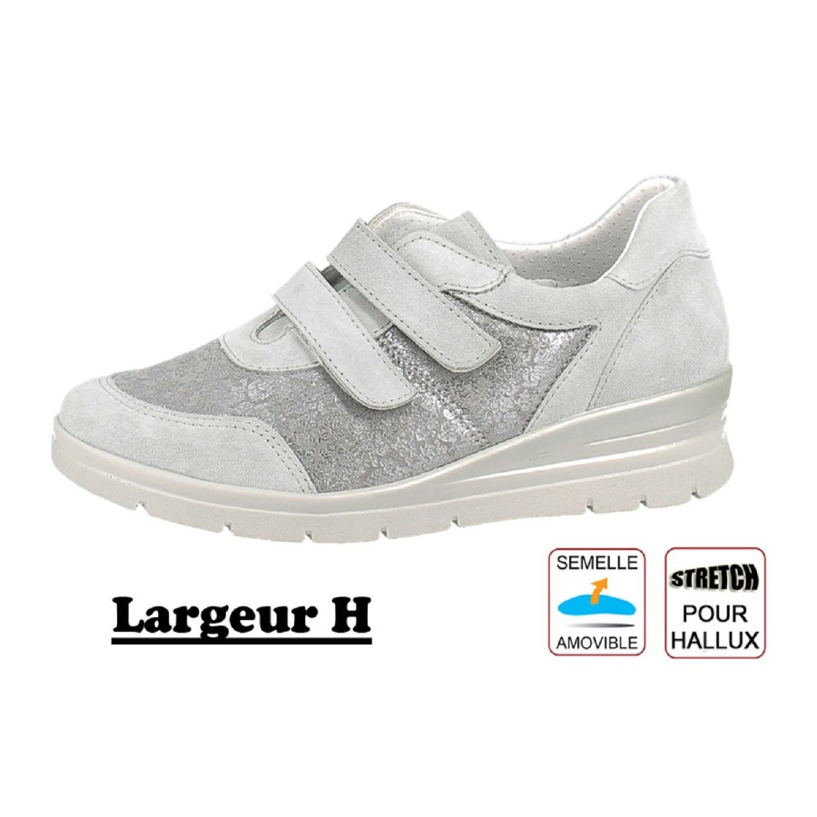 Femme Medi loi | Medi Loi Baskets Ml Luna 21 Blanc Argent