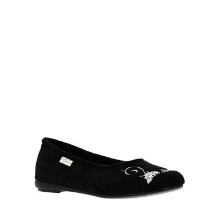 Femme Maison de l espadrille | Maison De L Espadrille Chaussons Ballerine Souris Noir