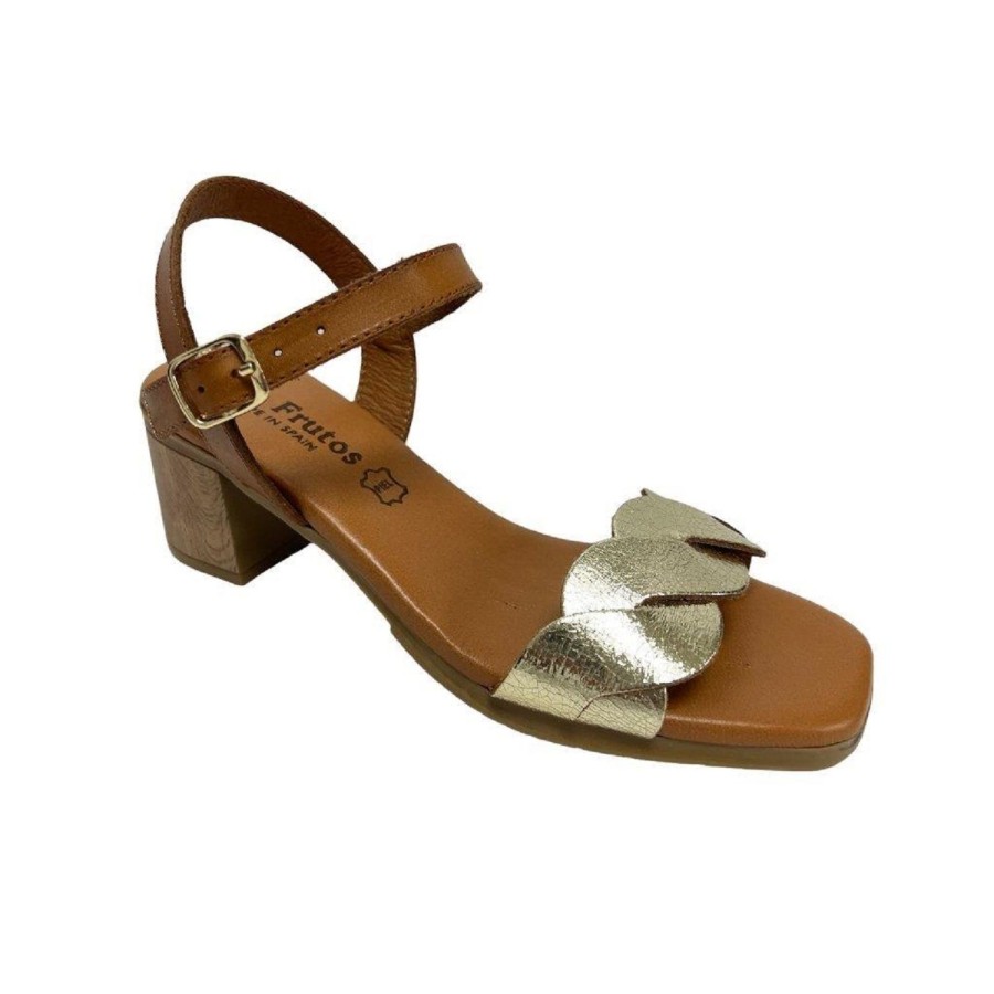 Femme Eva frutos | Evafrutos Nu Pieds Sandales 3439 Marron Or