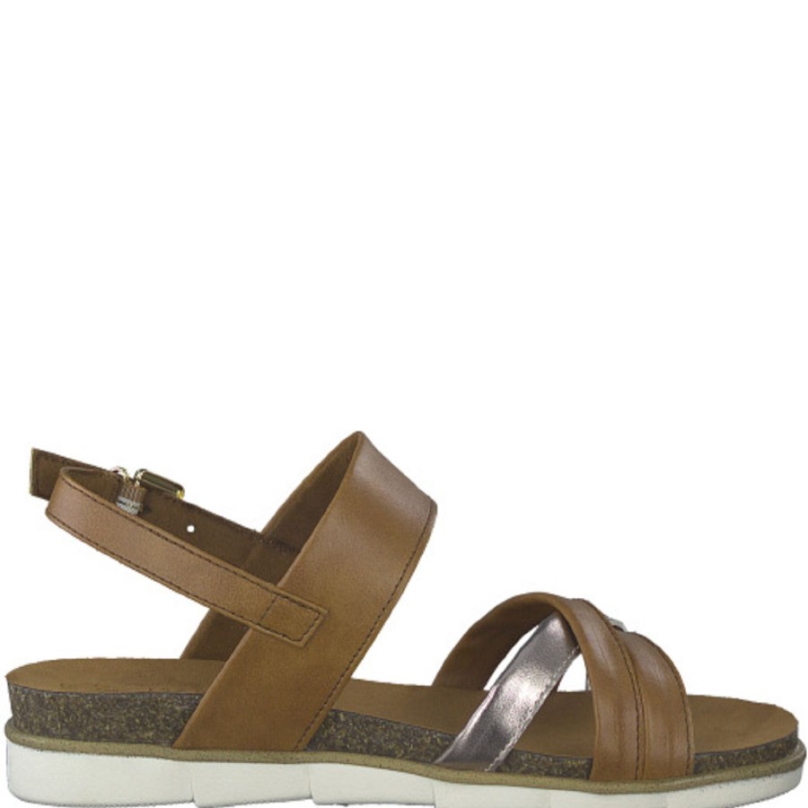 Femme Marco tozzi | Marco Tozzi Nu Pieds Sandales 28410 20 Cognac