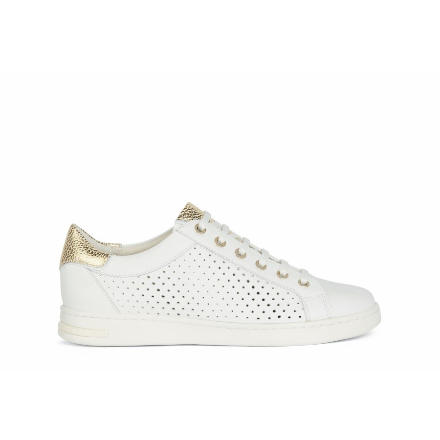 Femme Geox | Geox Baskets D151Bb Blanc Or