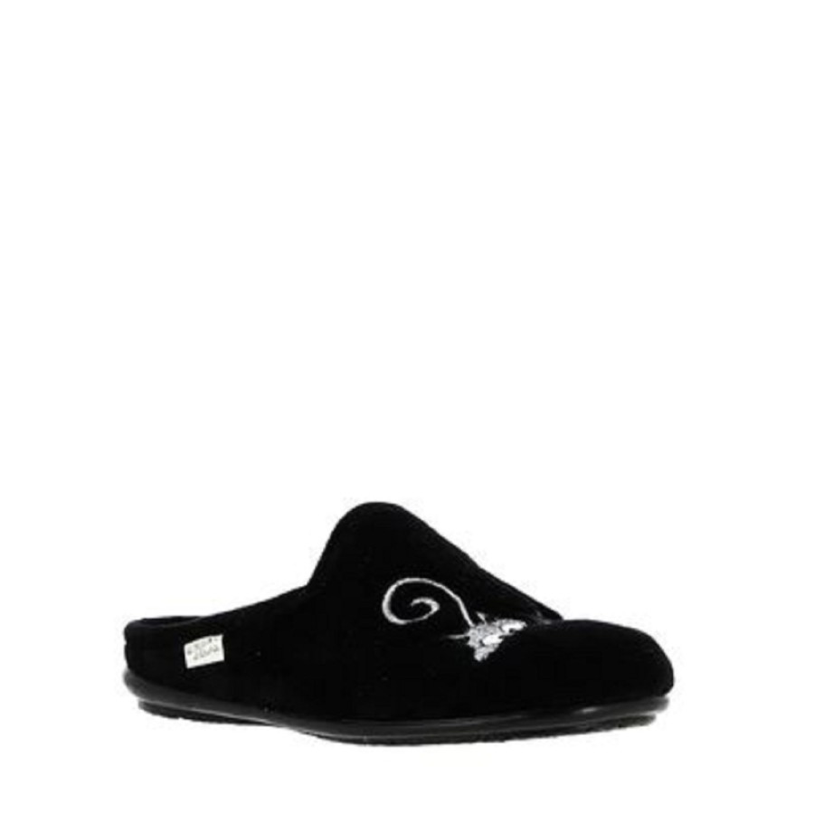 Femme Maison de l espadrille | Maison De L Espadrille Chaussons 9006 6 Noir