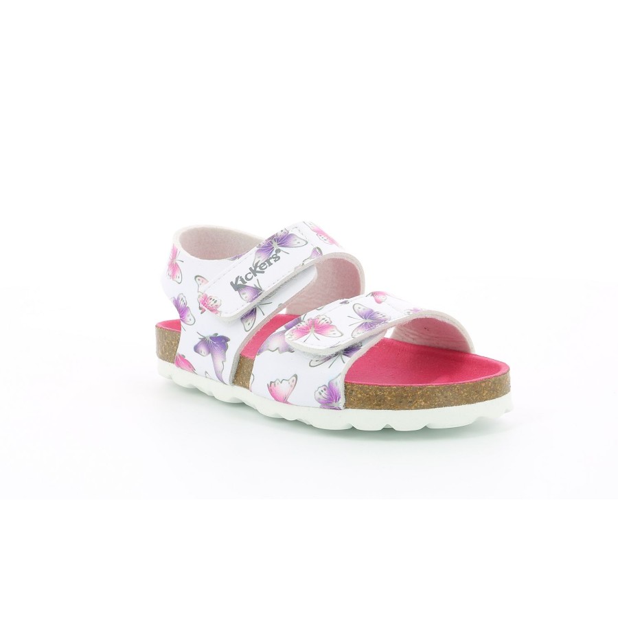 Enfant Kickers Sandales | Kickers Nu Pieds Sandales Summerkro Blanc