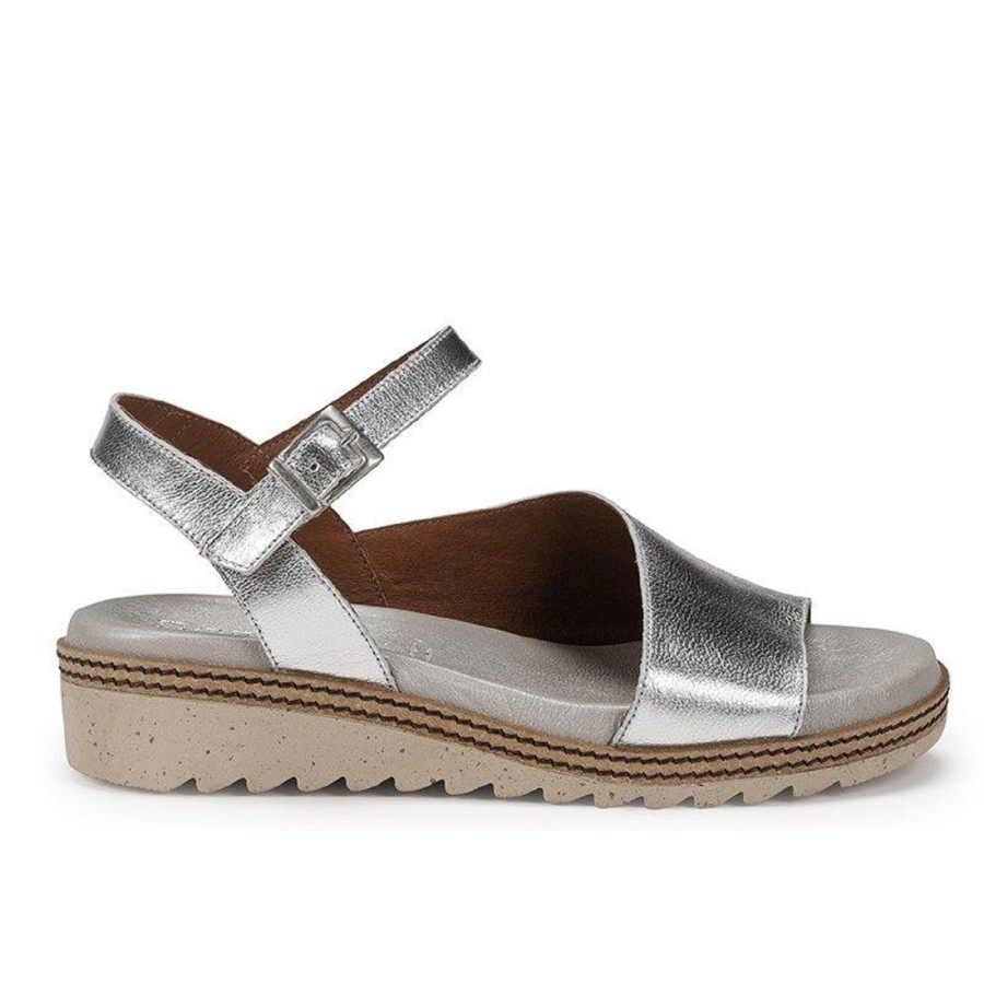 Femme Dorking | Dorking Nu Pieds Sandales D8771 Argent