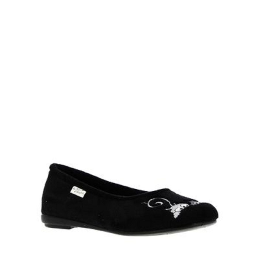 Femme Maison de l espadrille | Maison De L Espadrille Chaussons Ballerine Souris Noir