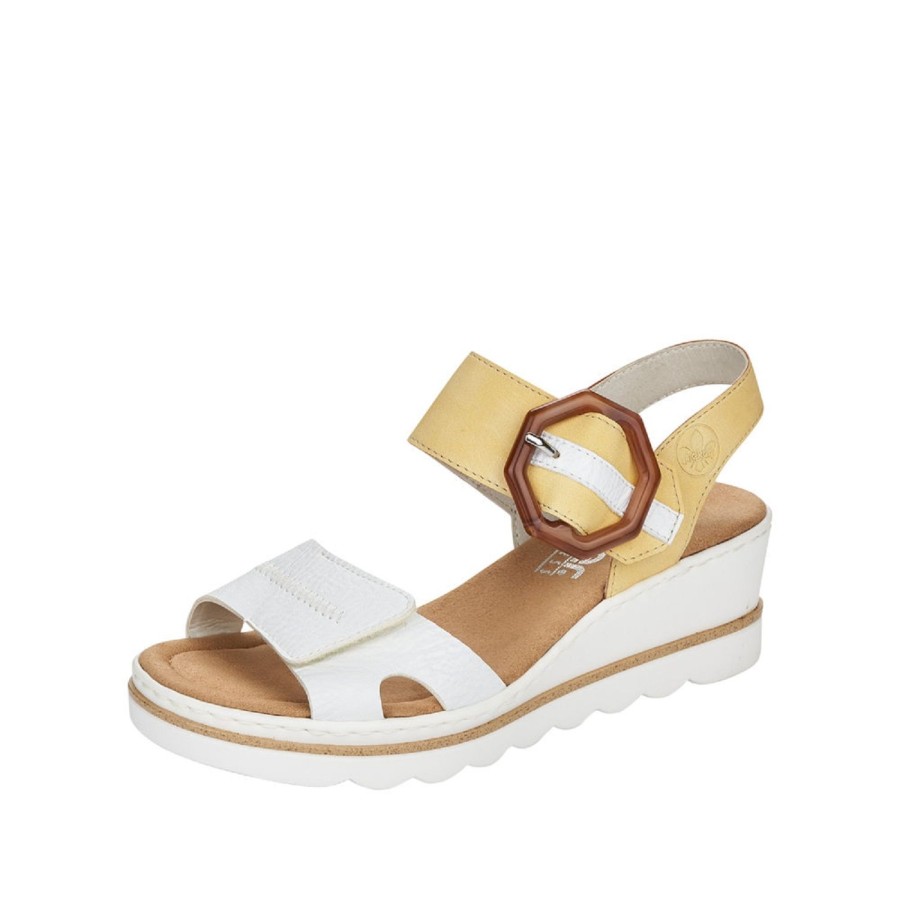 Femme Rieker | Rieker Nu Pieds Sandales 67476 Jaune