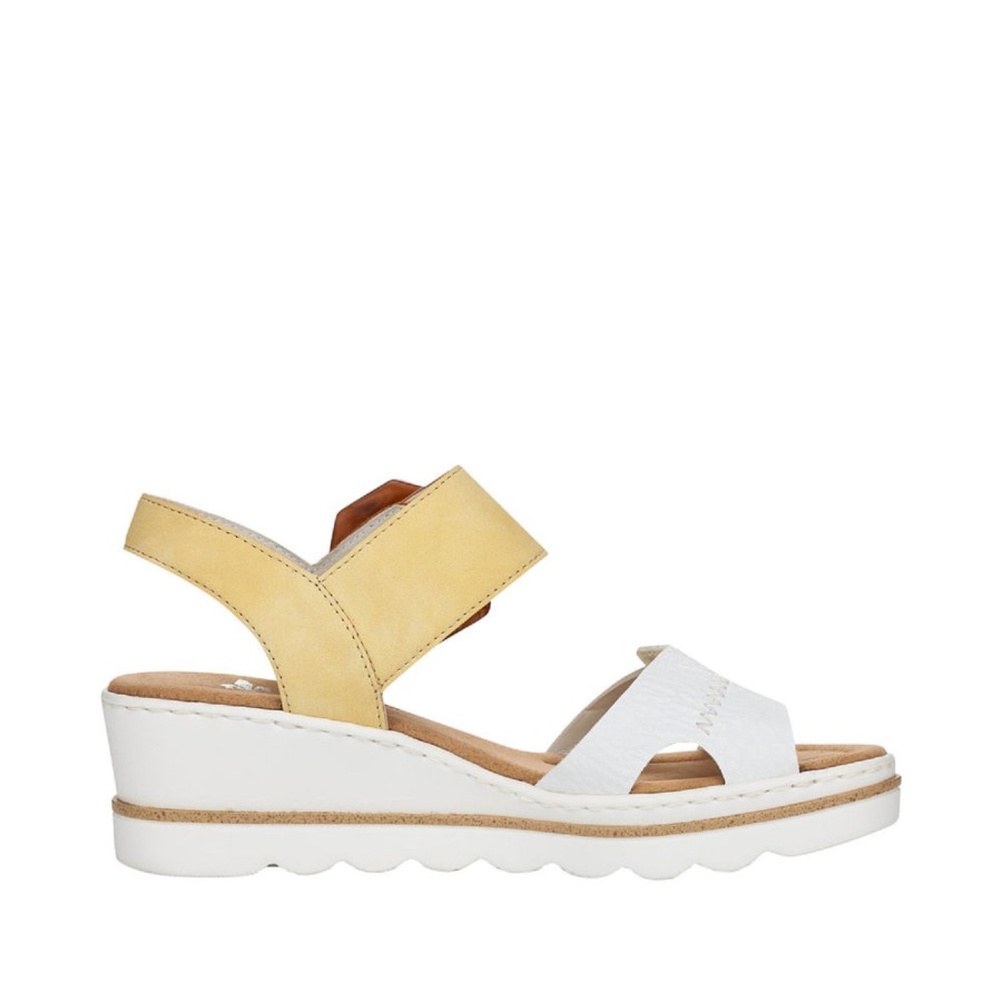 Femme Rieker | Rieker Nu Pieds Sandales 67476 Jaune