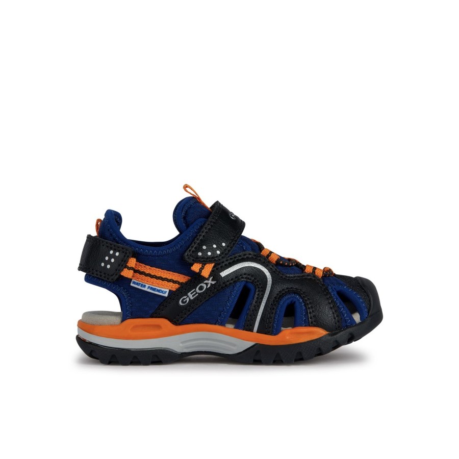 Enfant Geox Sandales | Geox Nu Pieds Sandales J250Rb Marine Multicouleurs