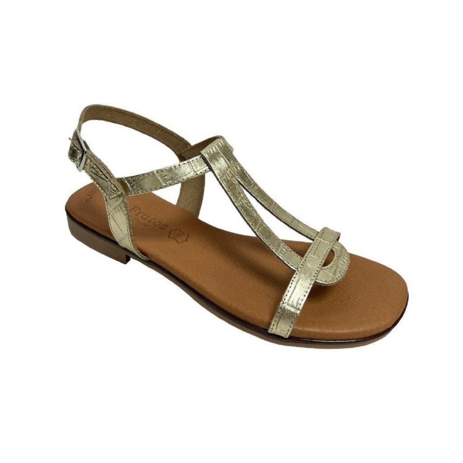 Femme Eva frutos | Evafrutos Nu Pieds Sandales 3011 Or