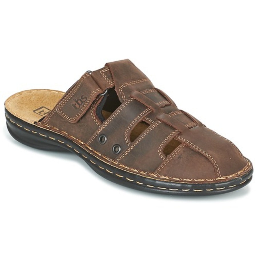 Homme Tbs | Tbs Nu Pieds Et Sandales Bassoa Marron