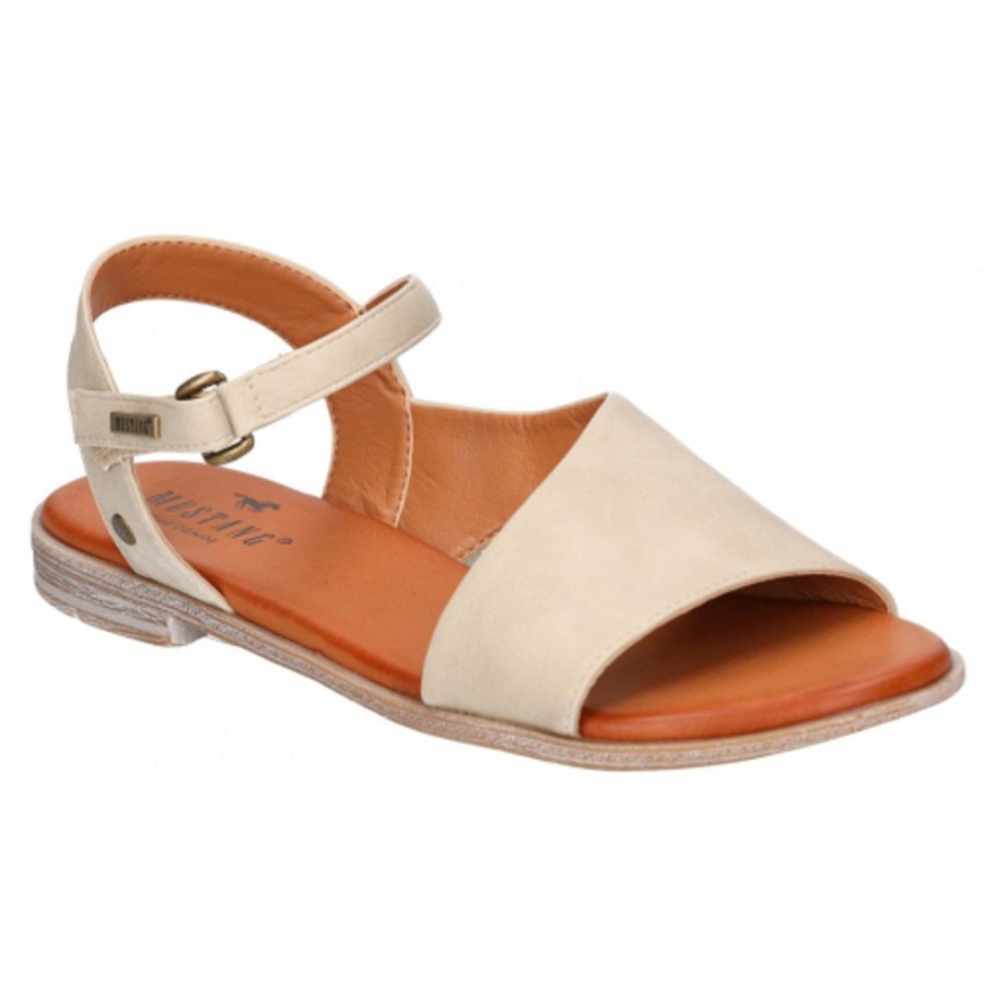 Femme Mustang | Mustang Nu Pieds Sandales 1388807 Beige