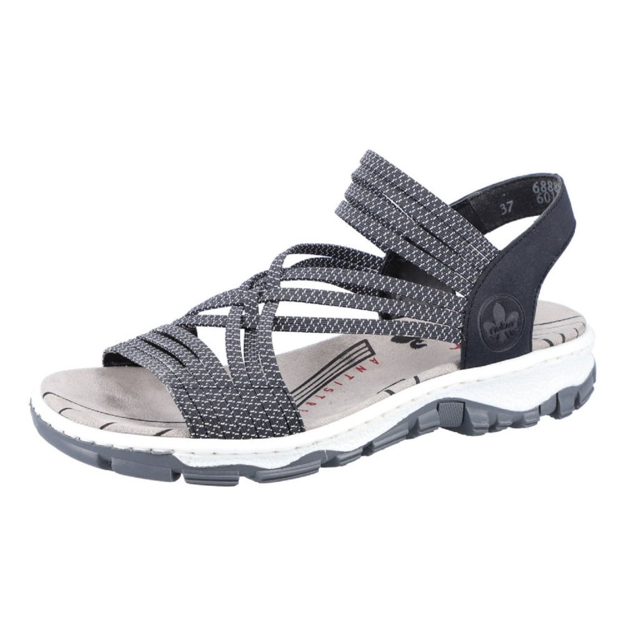 Femme Rieker | Rieker Nu Pieds Sandales 68888 Bleu