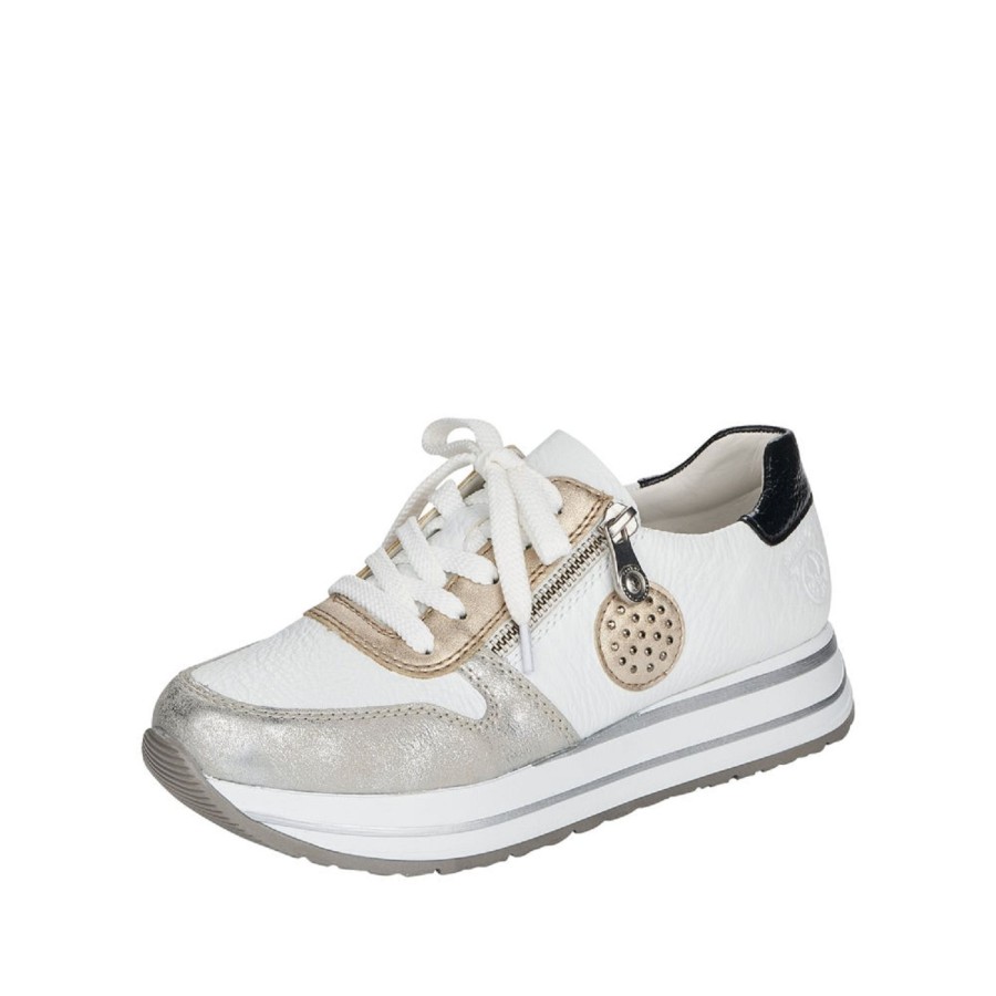 Femme Rieker | Rieker Baskets N3512 Blanc Multicouleurs