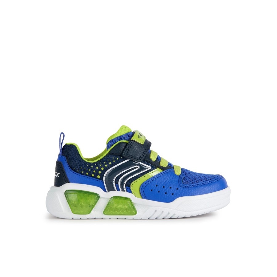 Enfant Geox Baskets | Geox Baskets Et Sneakers J35Gva Bleu Multicouleurs