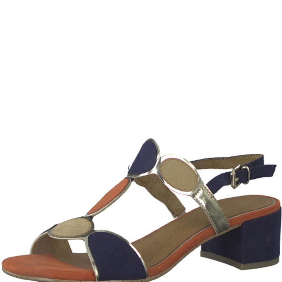 Femme Marco tozzi | Marco Tozzi Nu Pieds Sandales 28230 20 Marine Multicouleurs