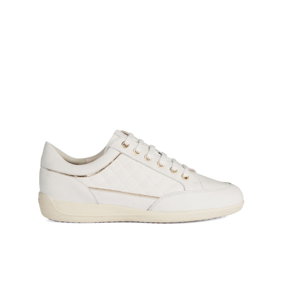 Femme Geox | Geox Baskets D3568A Blanc