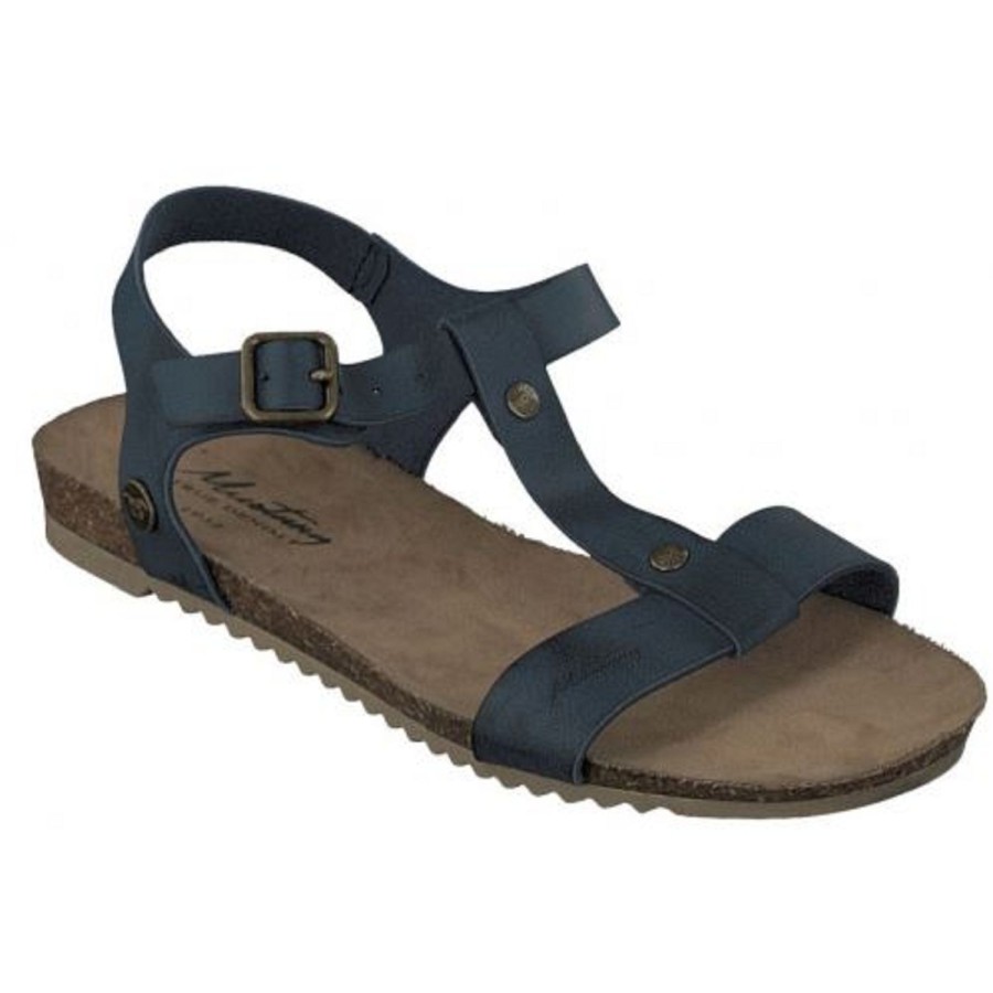 Femme Mustang | Mustang Nu Pieds Sandales 1307803 Marine