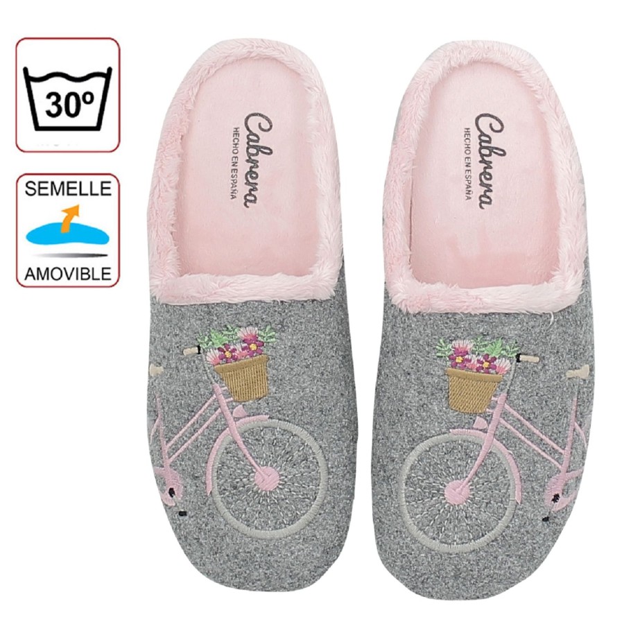 Femme Cabrera | Cabrera Chaussons Ca 3129 Gris