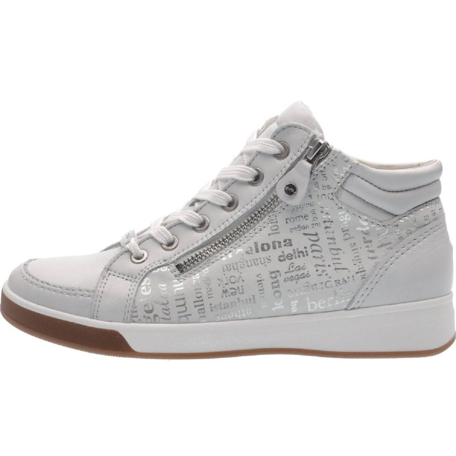 Femme Ara | Ara Chaussures A Lacets 34499 02 Blanc Argent