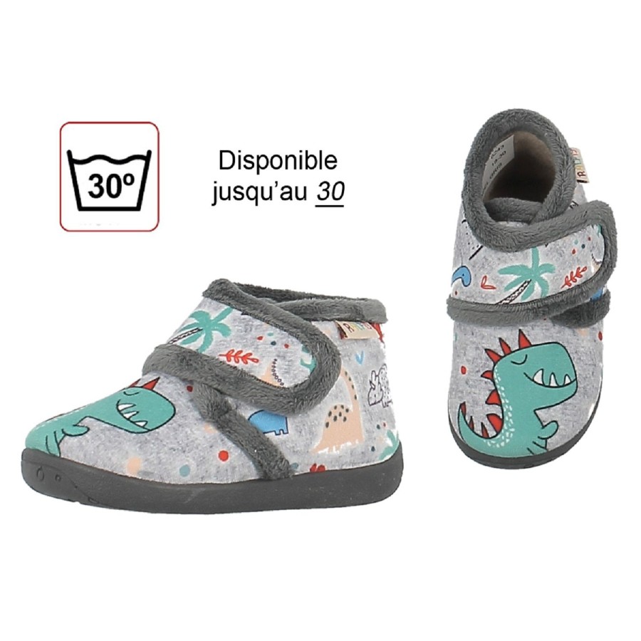 Enfant Cabrera Chaussons | Cabrera Chaussons Ca 6243 Suapel Gris