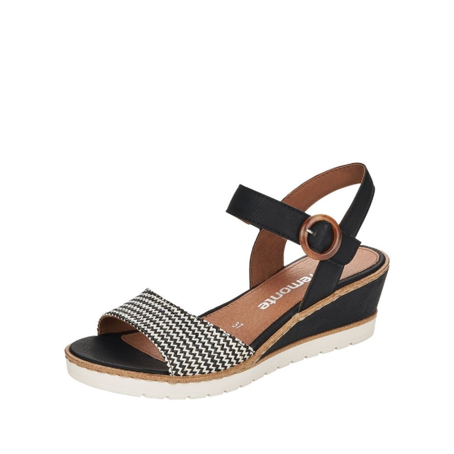 Femme Remonte | Remonte Nu Pieds Sandales R6258 Noir