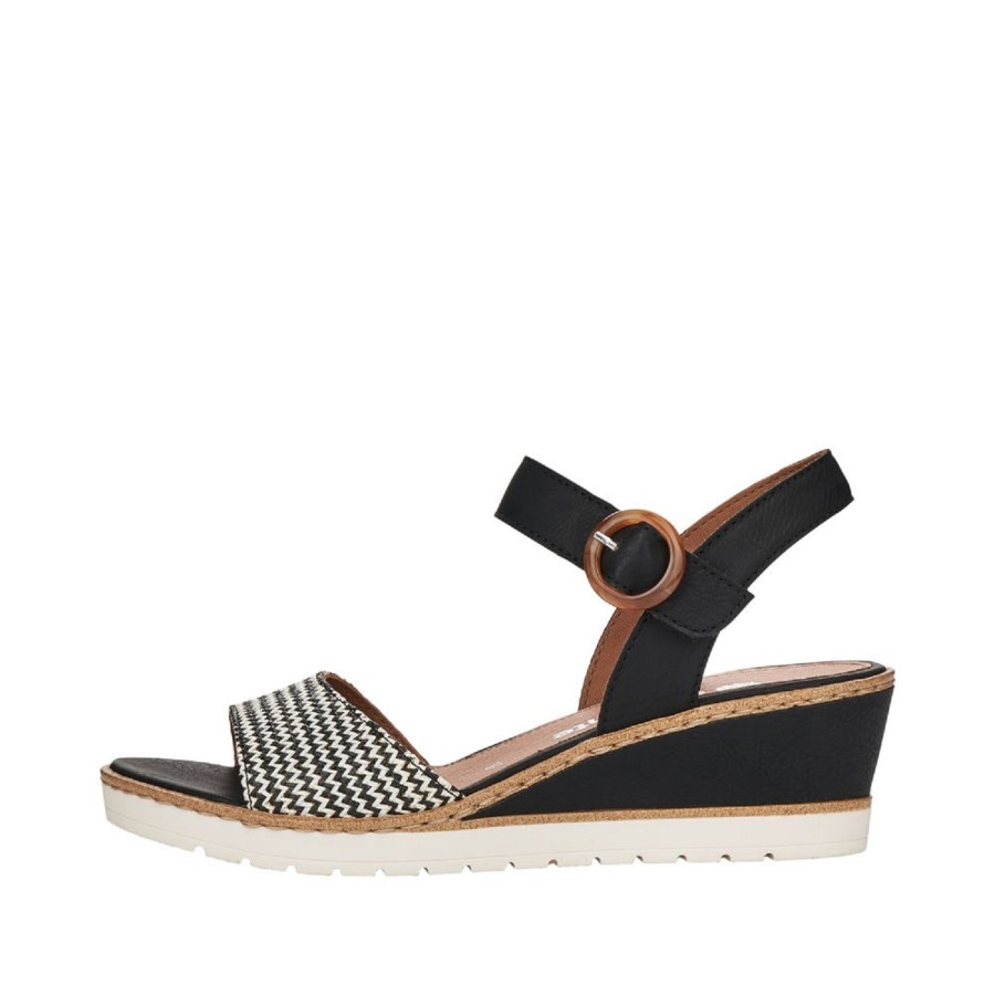 Femme Remonte | Remonte Nu Pieds Sandales R6258 Noir