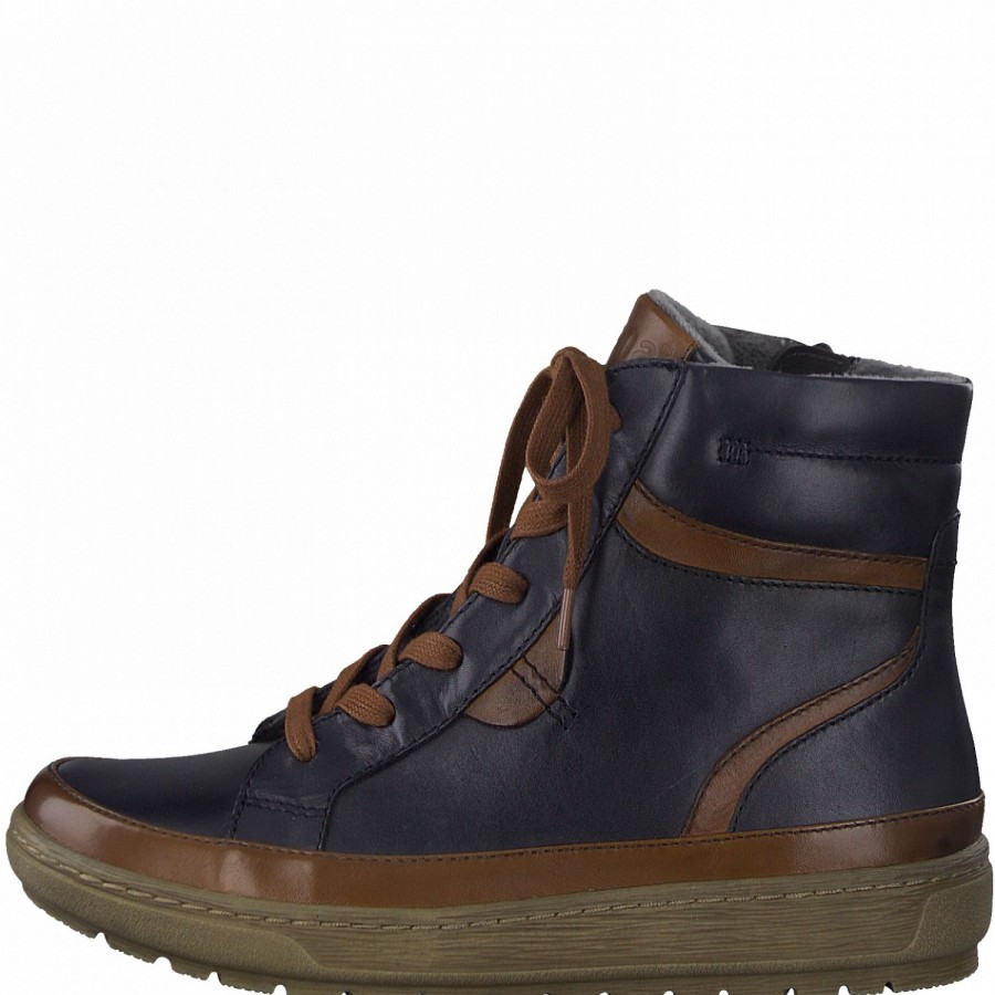 Femme Jana | Jana Chaussures A Lacets 25203 27 Marine