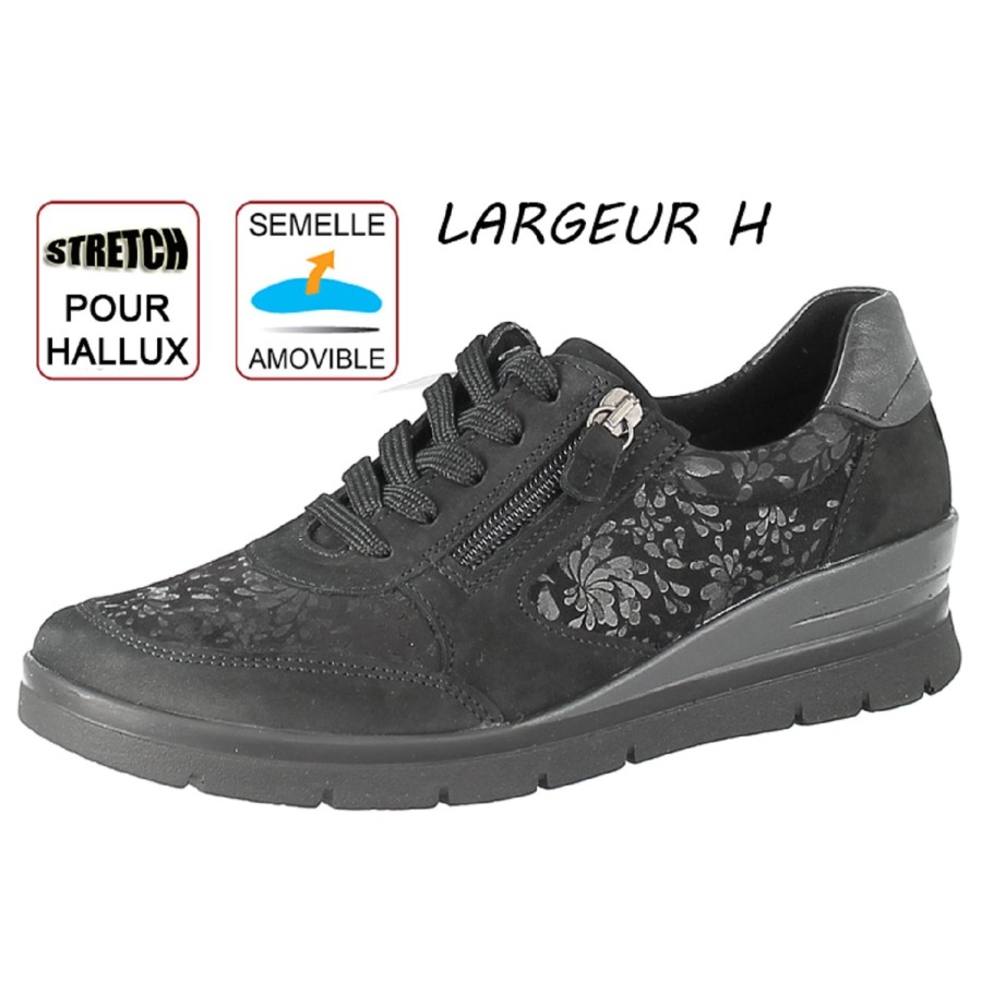 Femme Medi loi | Medi Loi Chaussures A Lacets Luna 18 Noir