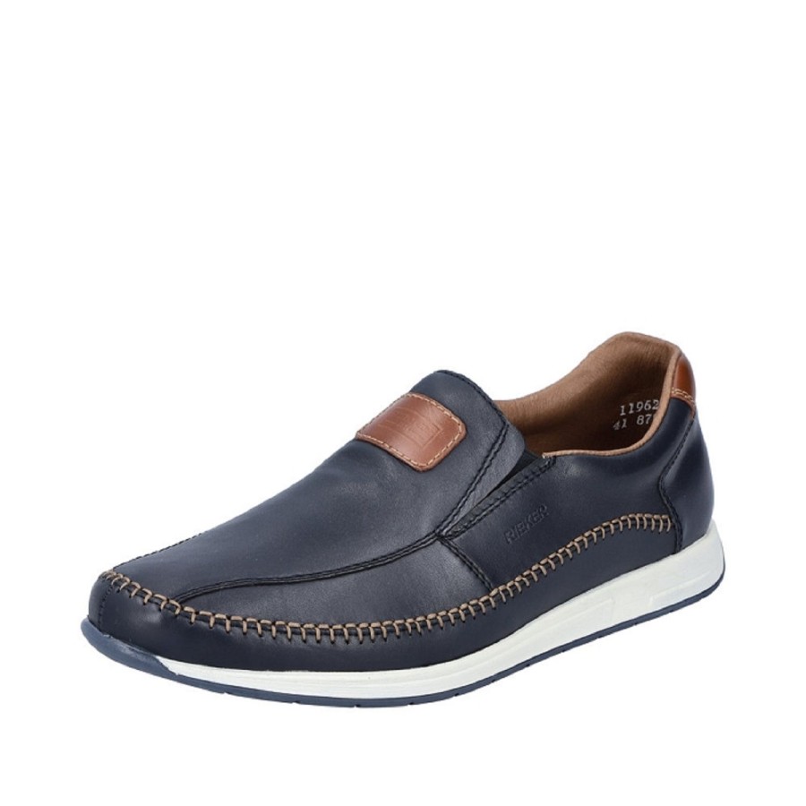 Homme Rieker | Rieker Mocassins Derbies 11962 Marine