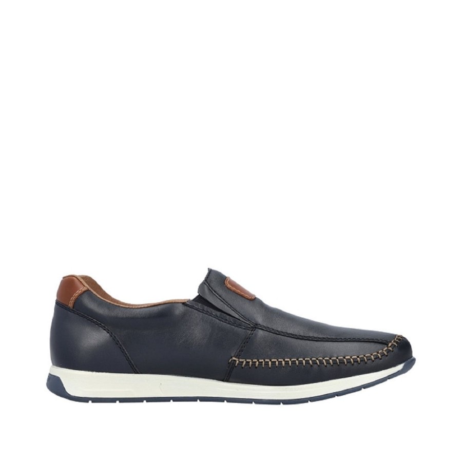 Homme Rieker | Rieker Mocassins Derbies 11962 Marine