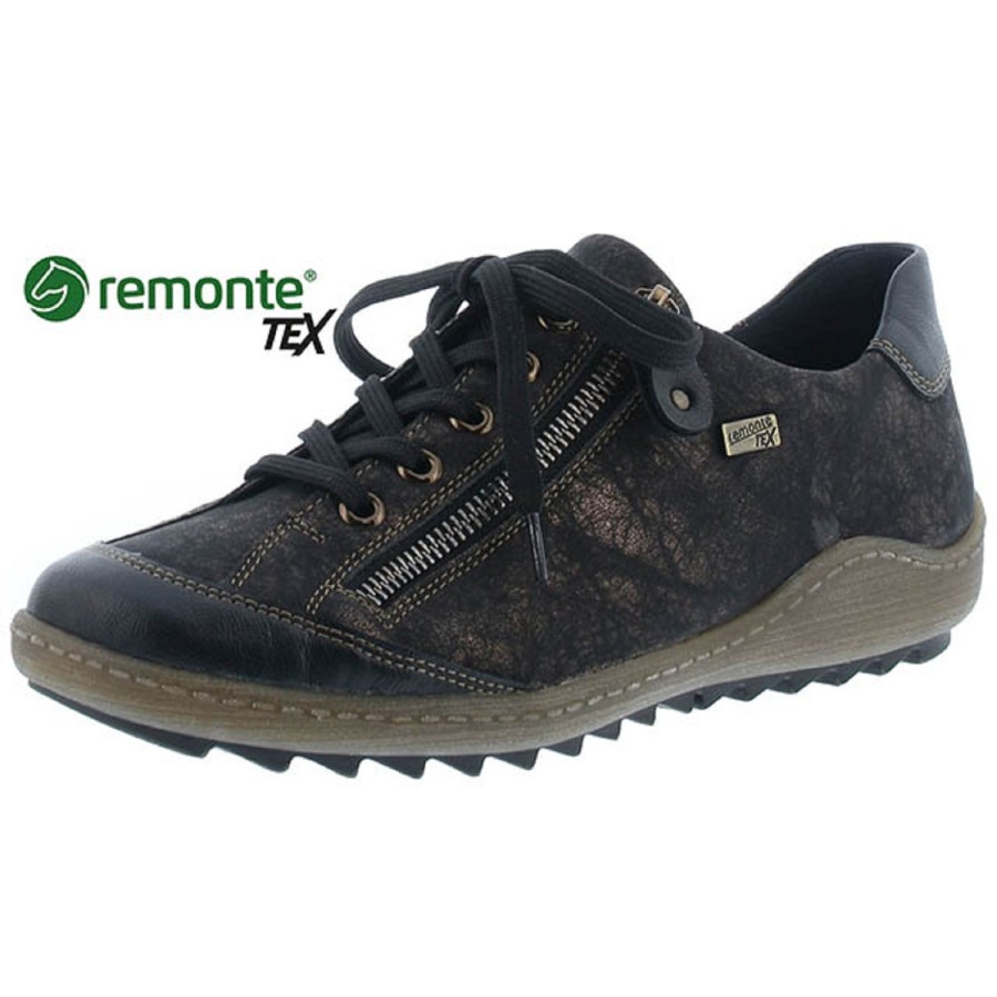 Femme Remonte | Remonte Chaussures A Lacets R1402 07 Noir