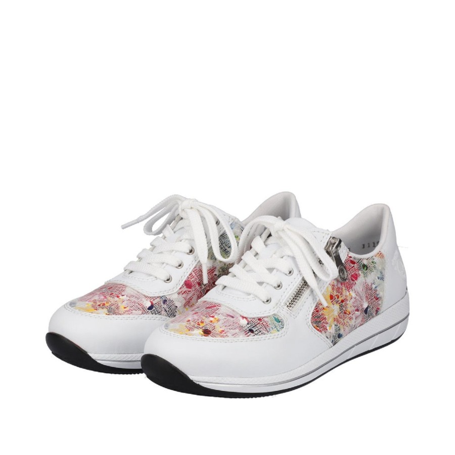 Femme Rieker | Rieker Baskets N1112 Blanc Multicouleurs