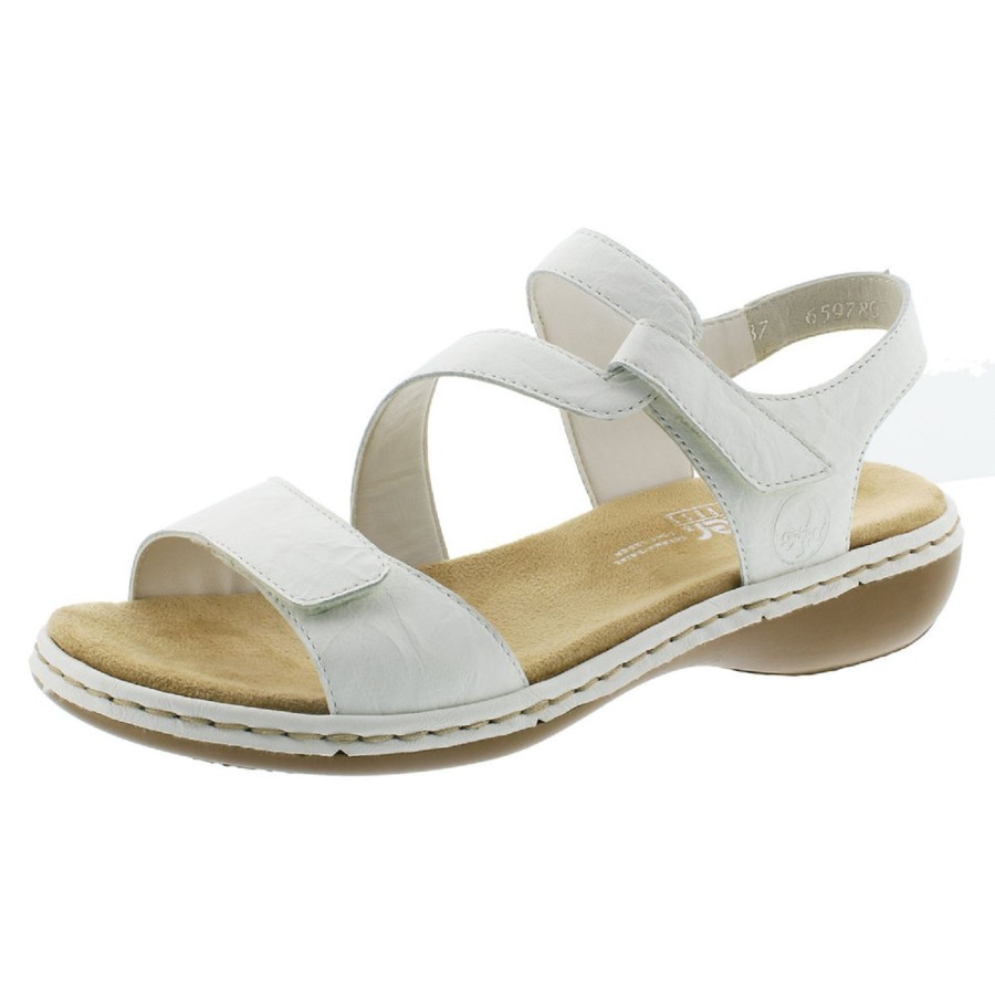 Femme Rieker | Rieker Nu Pieds Sandales 659C7 Blanc