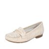 Femme Rieker | Rieker Mocassins 40068 Blanc Beige