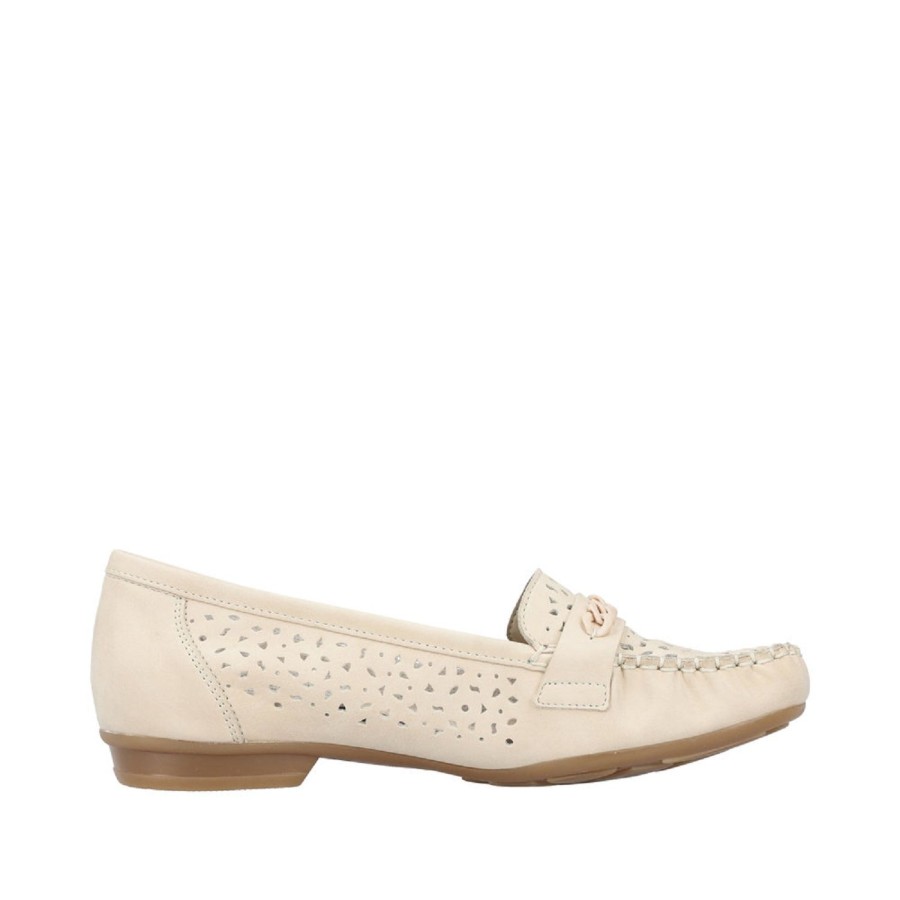 Femme Rieker | Rieker Mocassins 40068 Blanc Beige