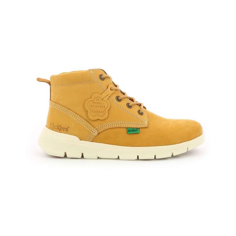 Homme Kickers | Kickers Chaussures A Lacets Kick Hi Jaune