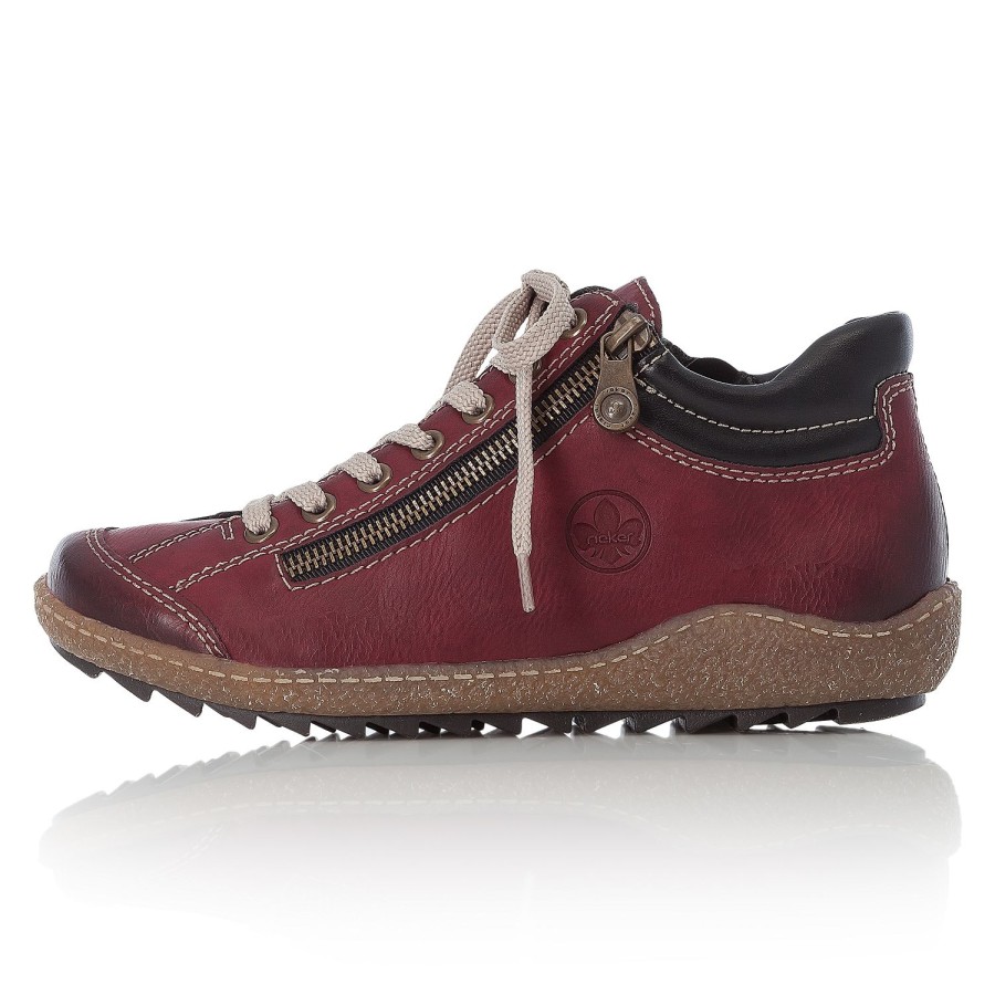 Femme Rieker | Rieker Chaussures A Lacets L7516 37 Rouge