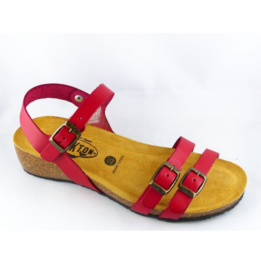 Femme Plakton | Plakton Nu Pieds Sandales Novela Rouge