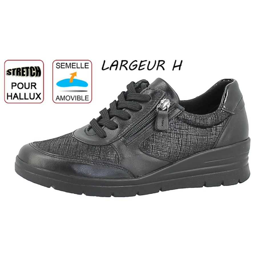 Femme Medi loi | Medi Loi Chaussures A Lacets Luna 18 Noir